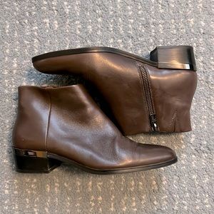 Coach Montana Soft Leather Side Zipper Ankle Boots Brown Size US 7B